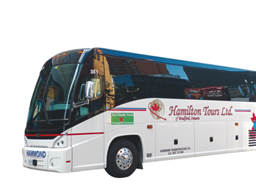 This is a photo of the Hamilton Tours tour bus.